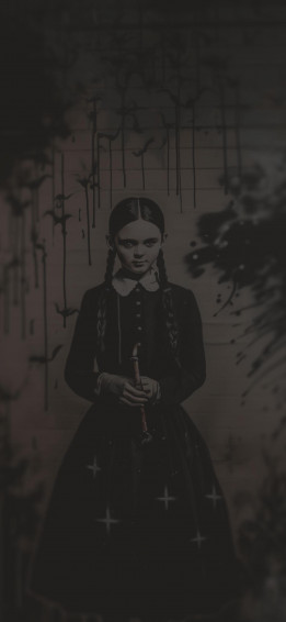 Wednesday Addams Street Art Wallpaper