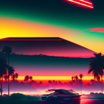 A Illustrations Red Green Yellow Theme Honda Civic