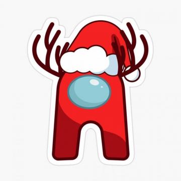 Among Us Red Chrismas Sticker By Nadimujjl In Christmas