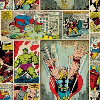 Details About Marvel Comics Strip Wallpaper 10m New Hulk Iron Man Thor
