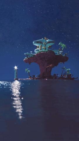 Gorillaz Plastic Beach Phone Wallpaper Night R