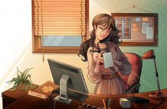 Offise Office Work Place Secretary Telephone Wallpaper