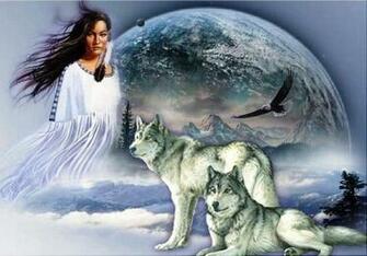 Indian And Wolves Cross Stitch Pattern Email Only