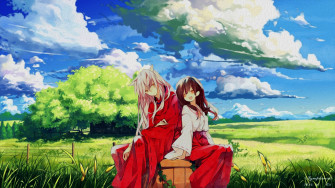 Painting Illustration Anime Sky Inuyasha Flower