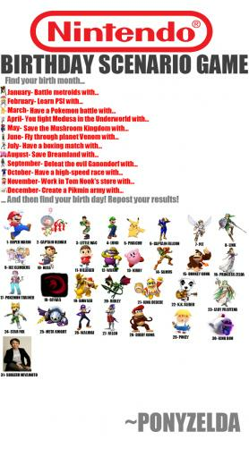 Nintendo BirtHDay Scenario Game By Ponyzelda