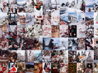 Winter Aesthetic Collage Wallpaper