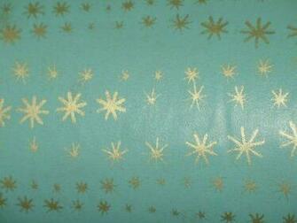 Pieces Turquoise Vintage Wallpaper With Gold Stars Fit In Env