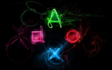 Ps3 Symbols Neon Splash HD Wallpaper Background