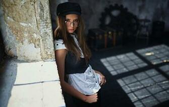 Wallpaper Look Girl Pose Glasses Cap Sergey Fat Disha