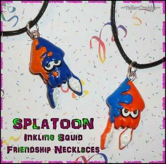 Splatoon Inkling Squid Friendship Necklace Set By Yellercrakka On