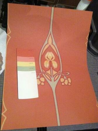 Iris Art Nouveau Wallpaper From Historic Style And Color Chips