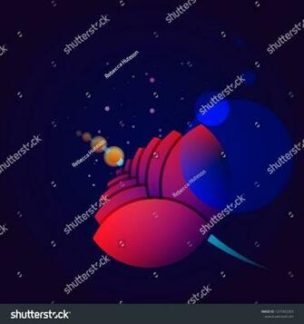 Flower In Outer Space Glowing Rose Against Star Background
