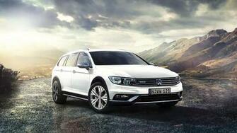 Volkswagen Passat Alltrack White Color Front Side Hills