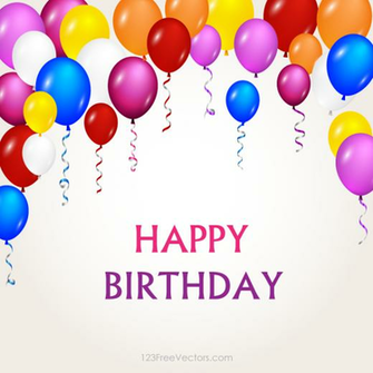 Colorful Happy BirtHDay Balloons Vector Background Image