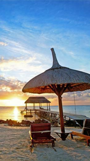 Wallpaper Mauritius Sunset Indian Ocean Beach Sand Travel