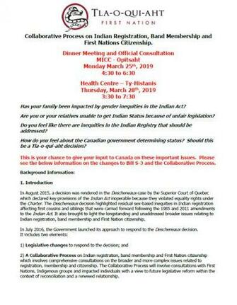Collaborative Process On Indian Registration Band Membership And