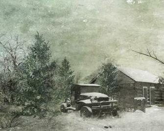 Old Times Christmas Day With A Lot Of Snow Black And White Photo
