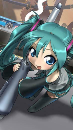 Wallpaper Hatsune Miku Anime Motion Smile Background