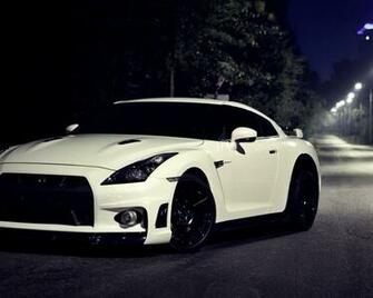 White Nissan Gtr At Night Desktop Pc And Mac Wallpaper