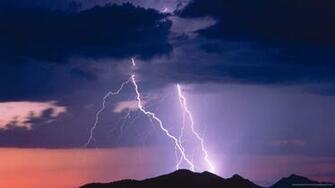 Lightning Bolt On The Top Of A Mountain Wallpaper