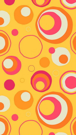 Retro Circles Pattern Yellow Wallpaper