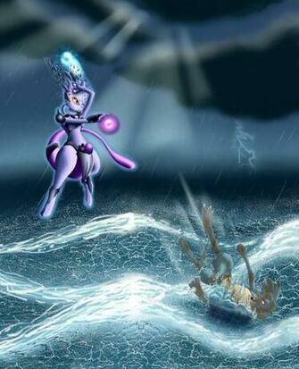 Mewtwo Vs Lucario By Eloylie