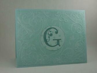 Handmade Monogram Notecard Monochromatic Embossing Folder