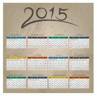 Vintage Grunge Calendar Vector Festival