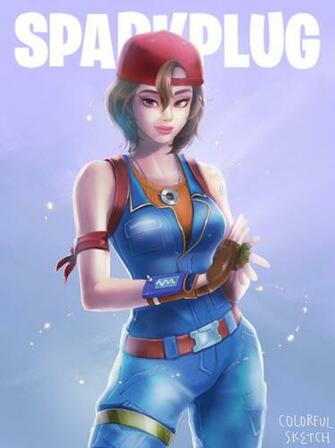 Sparkplug Fortnite Skin Game Art By Jennie Lee Wallpaper