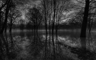 Black And White Scenic Landscape Wallpaper