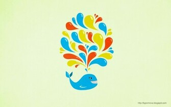 Happy Cartoon Whale Wallpaper