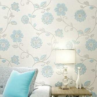 High End 3d Countryside Non Woven Flocking Wallpaper Rolls