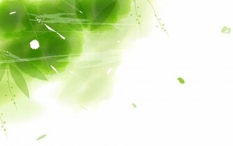 Falling Green Leaves Wallpaper