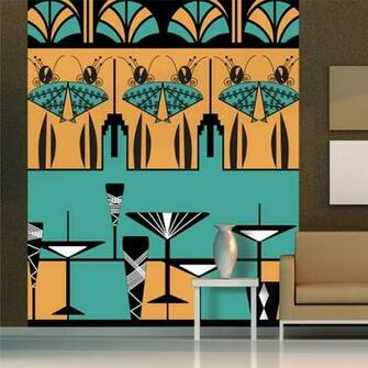 Manhattan Ladies Art Deco Mural Atadesignsatadesigns