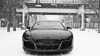 Audi R8 In Snow Wallpaper HD