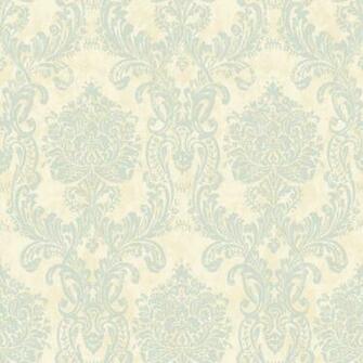 Blue Damask Samantha Cottage Garden Wallpaper By Chesapeake