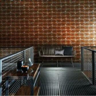 Distressed Copper Tile Wallpaper Traditional In