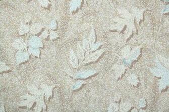 S Vintage Wallpaper Mid Century Blue Leaves On Light Brown