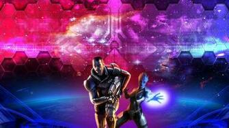 Liara T Soni And Commander Shepard Mass Effect Wallpaper