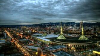 Portland Skyline Night Wallpaper