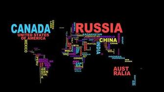 Russia Typography Map Word Clouds Colorful HD Wallpaper