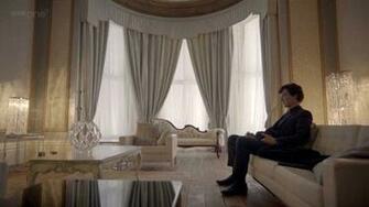 Sherlock Bbc Interiors Irene Adler S Living Room Gold Damask Wallpaper