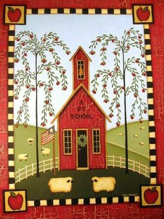 Related Pictures Cute Folk Art Painting Whimsical Landscape Tree Girl