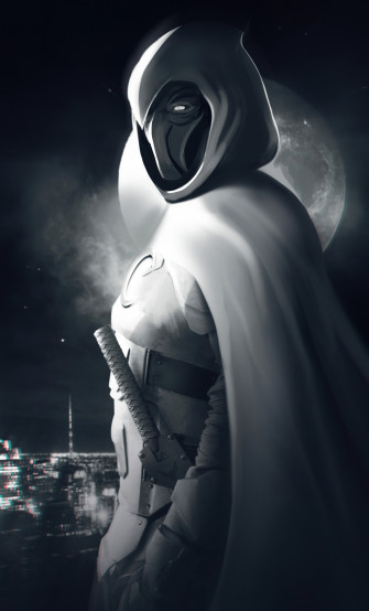 Moon Knight Monochrome 4k iPhone HD Wallpaper Image