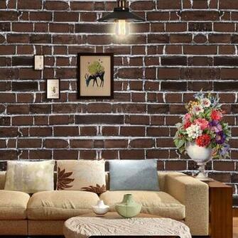 Wpt Brick Stone Wallpaper Self Adhesive Blocks Wall Pattern Home