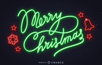 Neon Green Art Christmas Sign Signs Merry