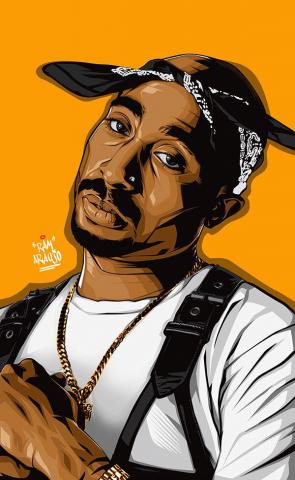 Tupac Shakur On Hip Hop Artwork Art Rapper