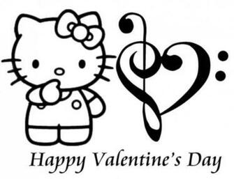 Hello Kitty Valentines Day Coloring S HD Wallpaper