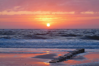 Ocean Sunset Wallpaper Beach Sea Pier Platform