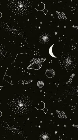 Space Planets Black And White Amoled Dark Wallpaper Traxzee